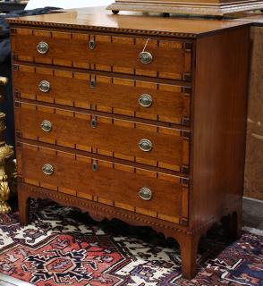 Appraisal: Federal inlaid pine and bird's eye maple chest of drawers