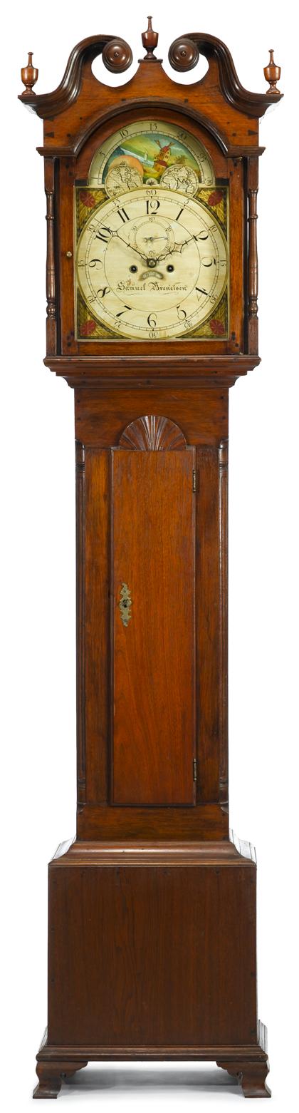 Appraisal: Walnut tall case clocksamuel breneiser adamstown area pennsylvania early th