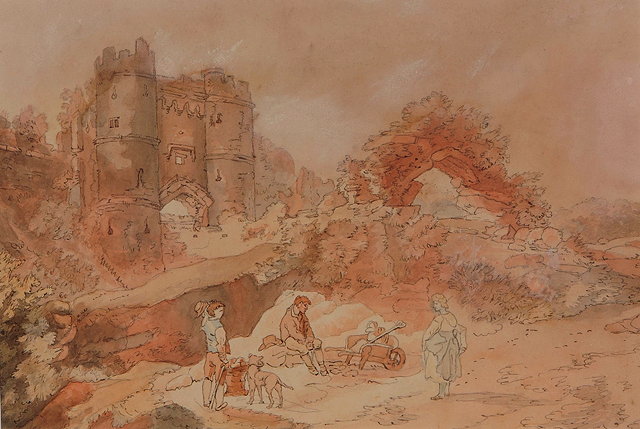 Appraisal: THOMAS SUNDERLAND - 'Barbican Carisbrooke Castle Isle of Wight' pen