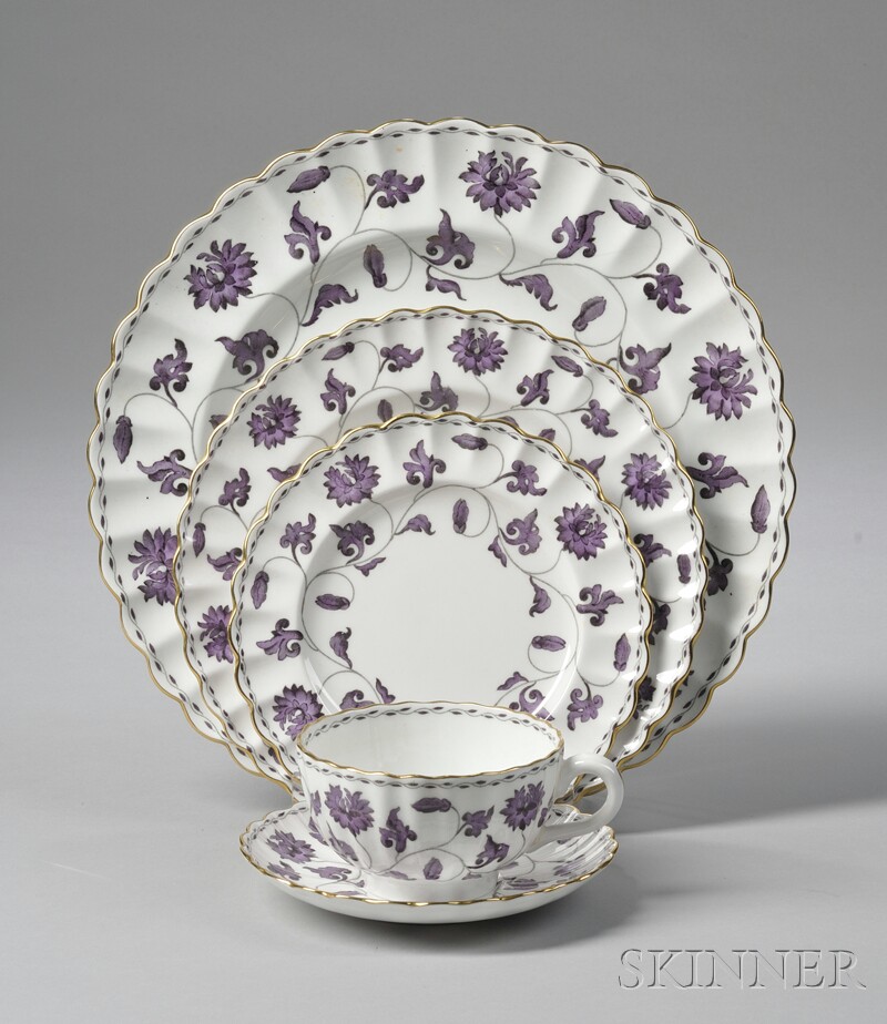 Appraisal: Seventy-piece Spode Gilt and Transfer-decorated Colonel Pattern Bone China Partial