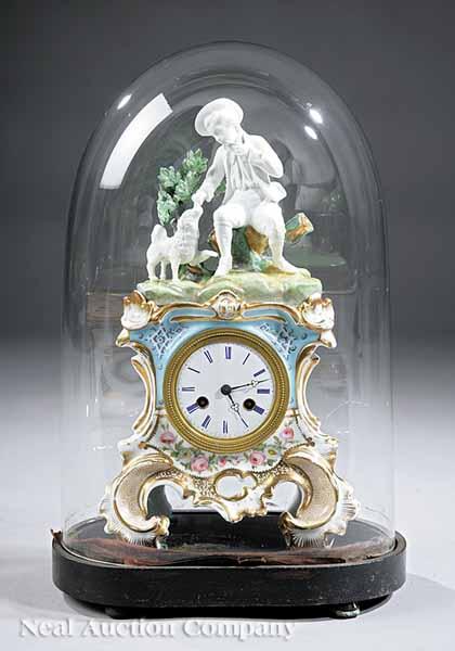 Appraisal: A Paris Porcelain Figural Mantel Clock mid- th c movement