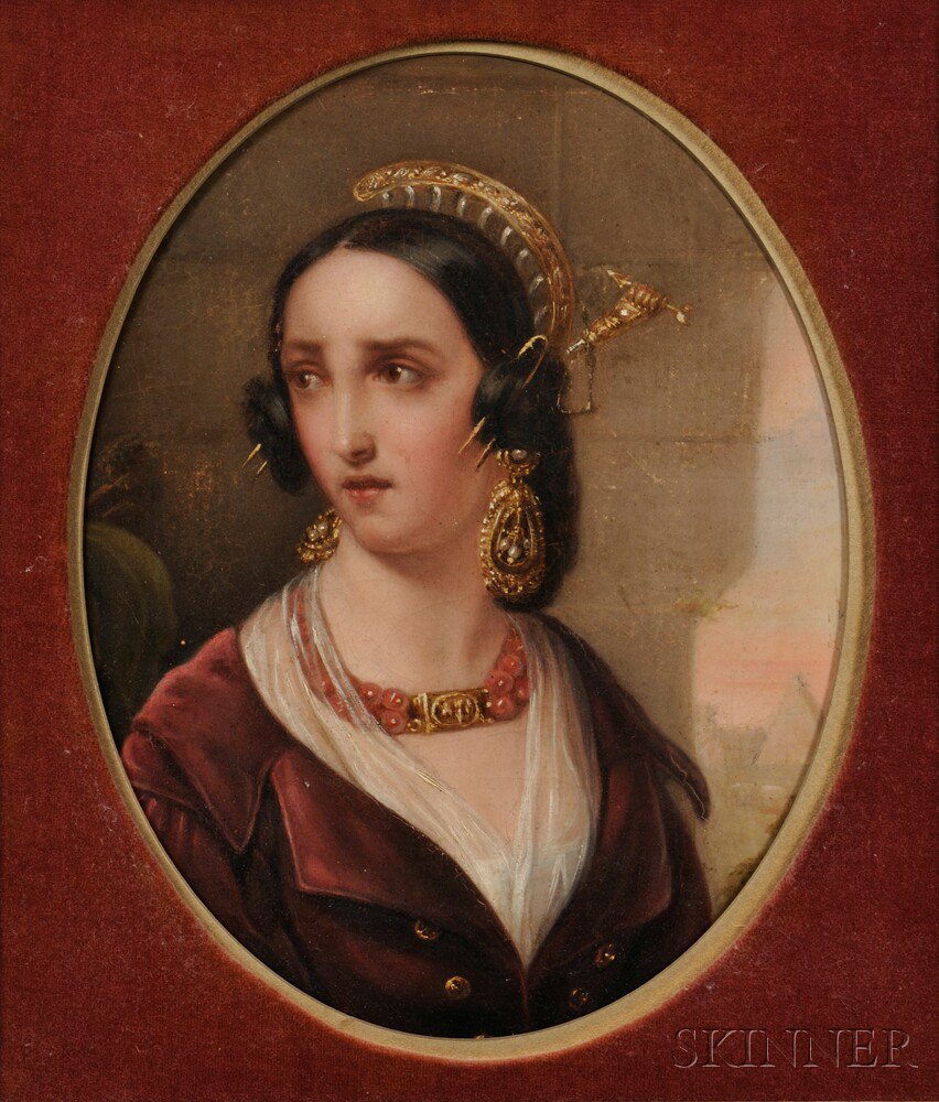 Appraisal: Continental School th Century Portrait of an Orientalist Beauty Unsigned