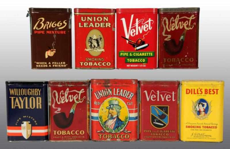 Appraisal: Lot of Vertical Pocket Tins Description Nice variety Minimal wear