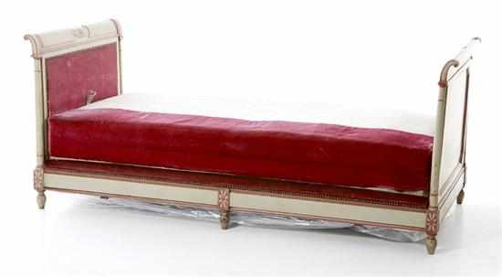 Appraisal: French Directoire style painted daybed late th century matching head