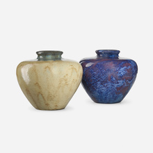 Appraisal: Fulper Pottery VASES SET OF TWO USA - glazed earthenware