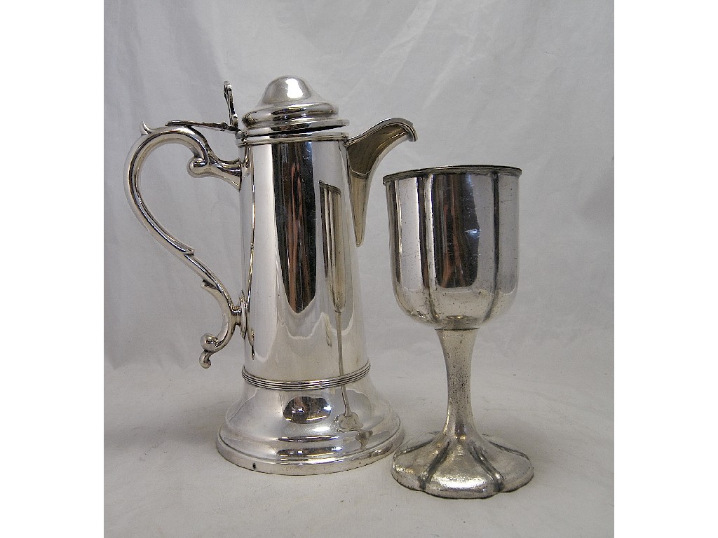 Appraisal: Large church flagon and goblet