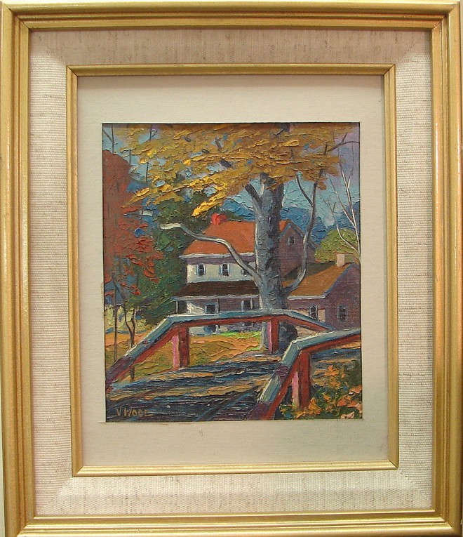 Appraisal: Vernon Wood Two paintings One Bucks County farmhouse scene with