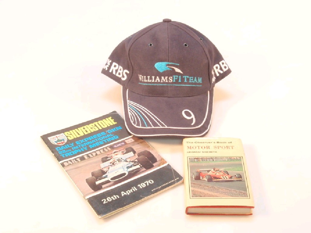 Appraisal: Motorsport Silverstone Trophy Meeting programme Williams F collection cap and