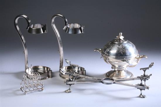 Appraisal: FIVE SILVER PLATED SERVING PIECES Including a Simpson Hall Miller