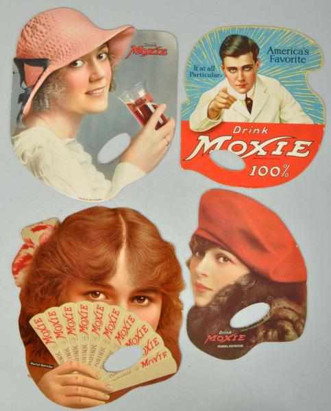 Appraisal: Lot of Cardboard Moxie Hand Fans Description Most are clean