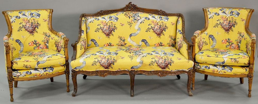 Appraisal: Three piece lot to include a pair of Louis XVI