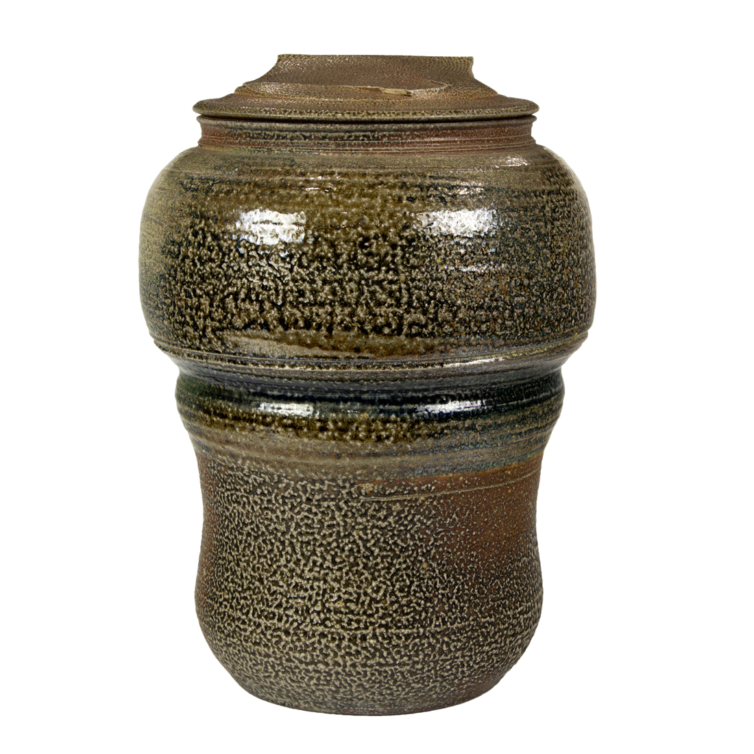 Appraisal: Karen Kares Lidded Vase glazed stoneware h studied at Black