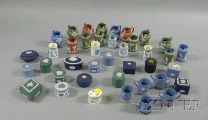 Appraisal: Forty Miniature and Small Wedgwood Mostly Solid Jasper Items including