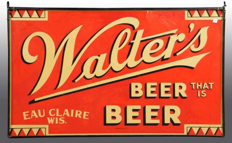 Appraisal: Metal Walters Beer -Sided Sign Condition Excellent Plus Size x