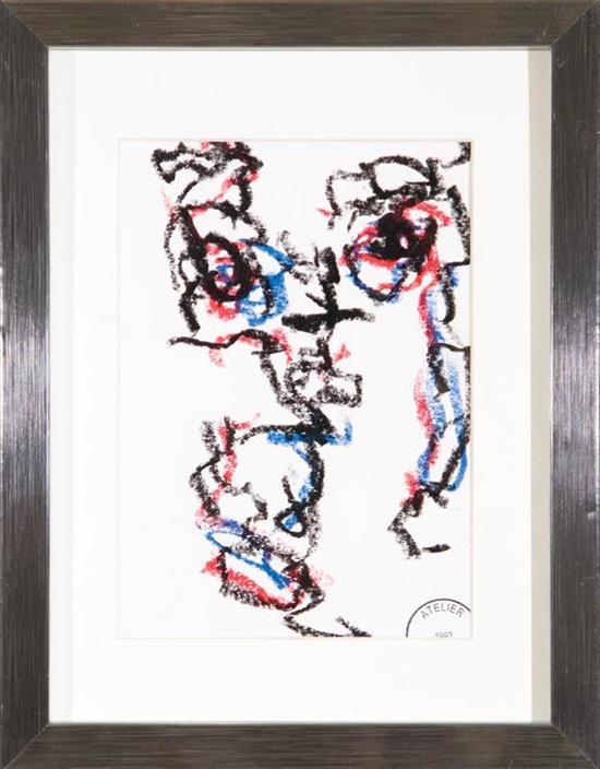 Appraisal: ABSTRACT BY THEO WOLVECAMP NETHERLANDS - Mixed media on paper