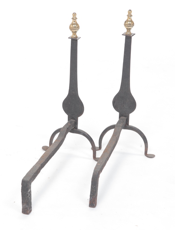 Appraisal: Late th century Wrought iron with penny feet and brass