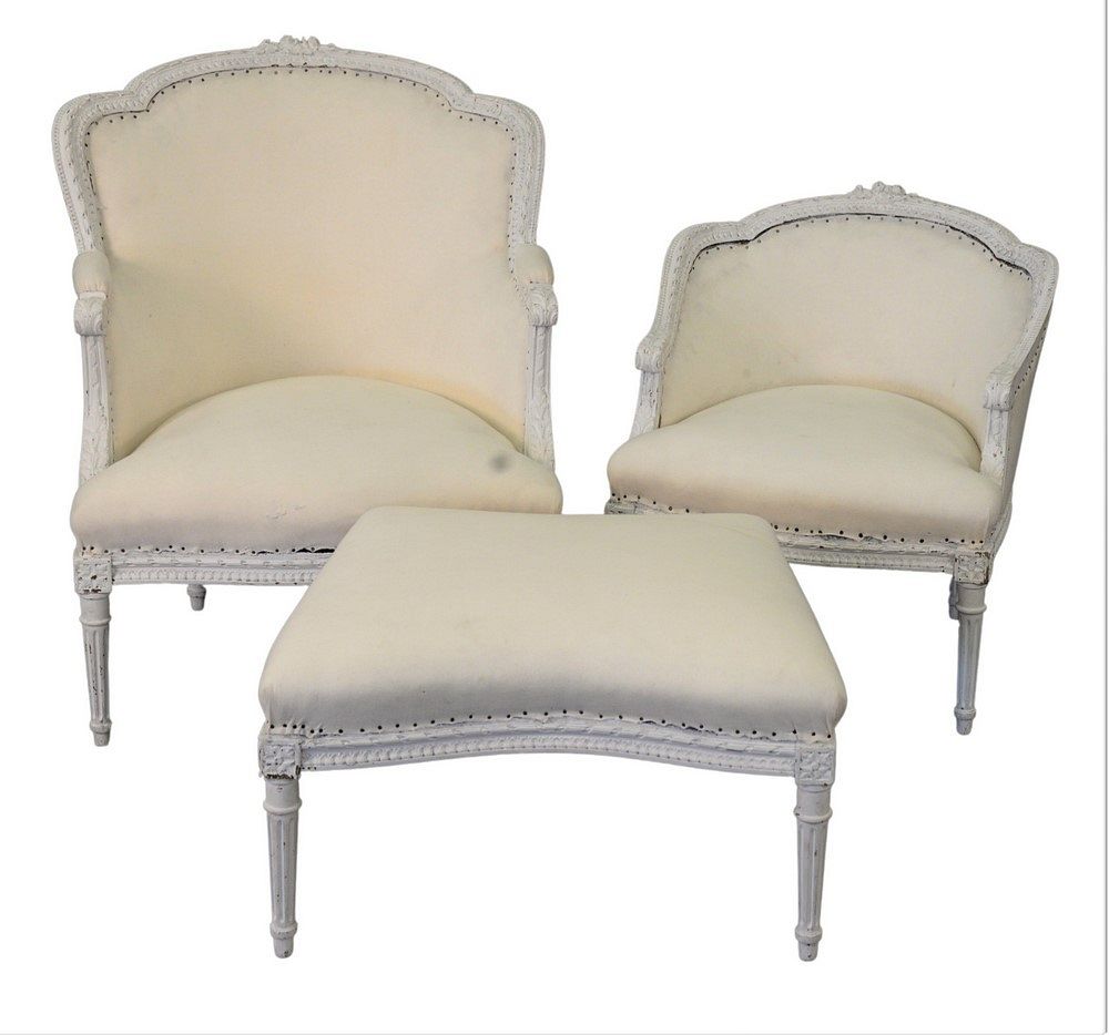 Appraisal: Louis XVI Style Three Part Lounge in need of upholstery