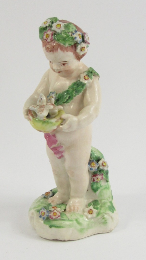 Appraisal: A late thC Derby Porcelain figure of a putto modelled