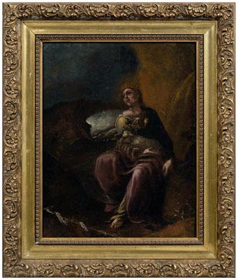 Appraisal: Old Master painting figure possibly Mary holding the representation of