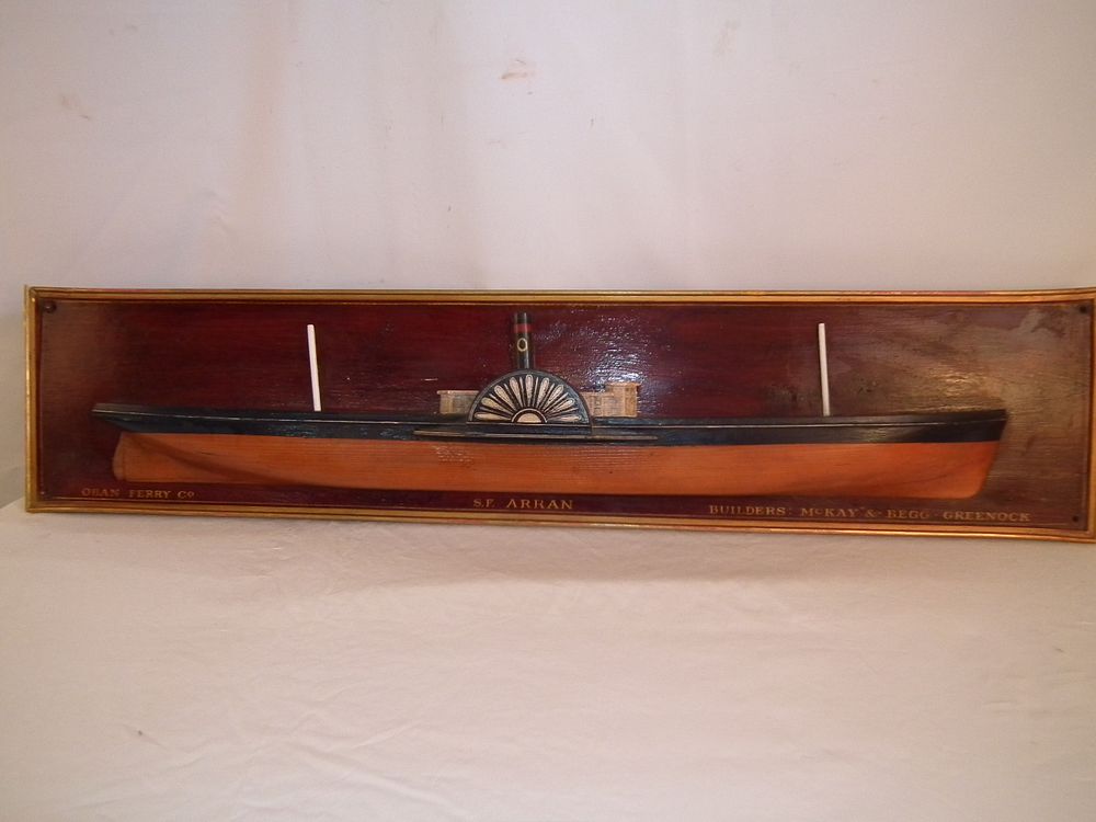 Appraisal: VINTAGE ARRAN HALF HULL MODEL Vintage carved and painted wood