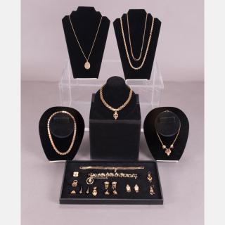 Appraisal: A Miscellaneous Collection of Low Karat Yellow Gold Jewelry th