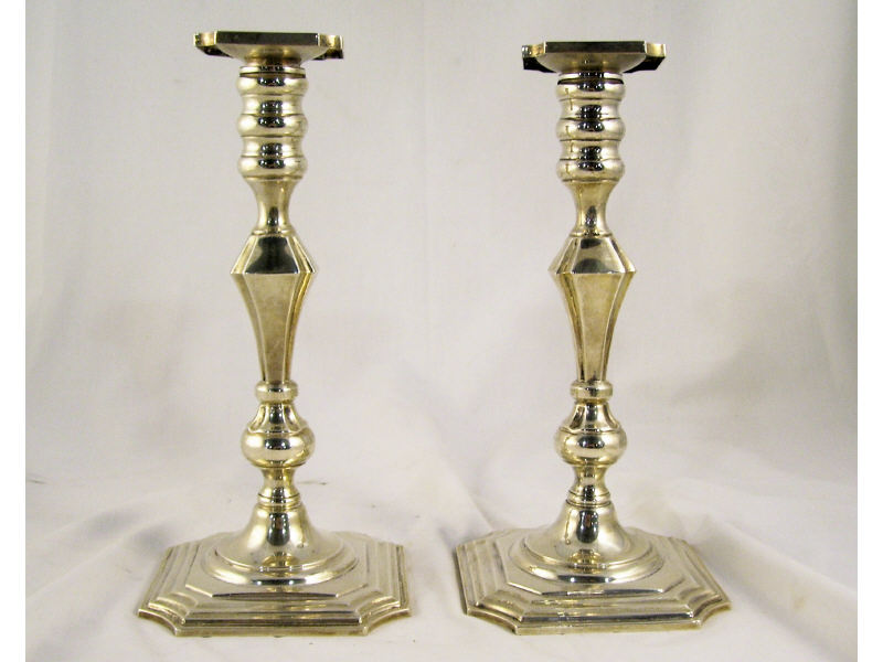 Appraisal: Pr Sterling Candlesticks Tall candlesticks with weighted bases Slight lean