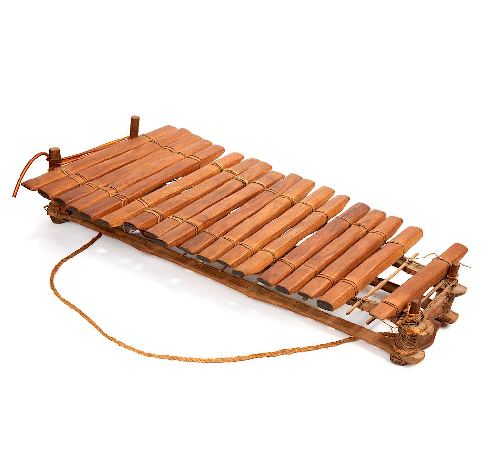 Appraisal: West African Wood Xylophone West African wooden xylophone Dimensions L