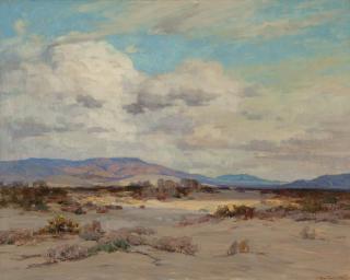 Appraisal: John Frost ''Desert Clouds'' desert landscape near Palm Springs signed