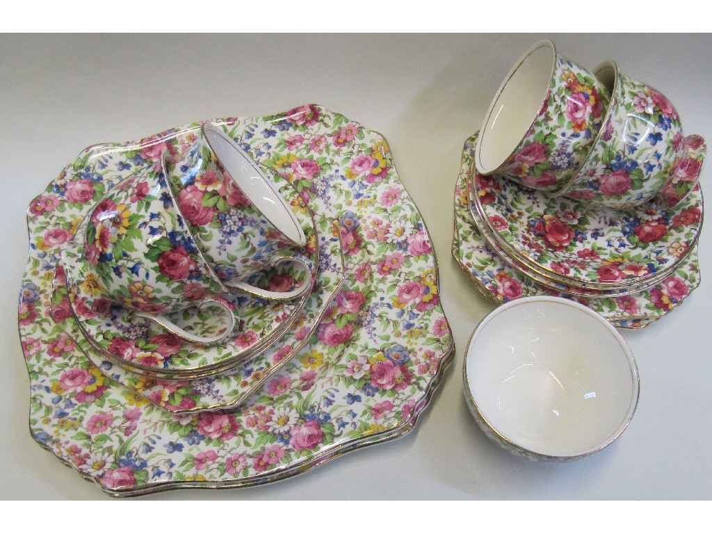 Appraisal: Royal Winton 'Summertime' Chintz part tea set comprising four cups