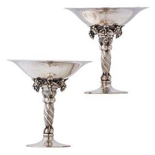 Appraisal: GEORG JENSEN Pair of sterling compote GEORG JENSEN - GEORG