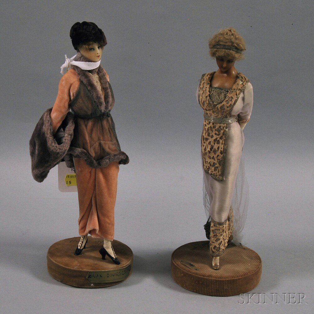 Appraisal: Two Lafitte-Desirat Wax Fashion Dolls France c - a figure