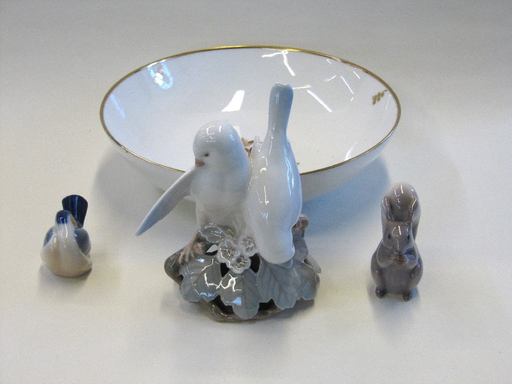 Appraisal: Royal Copenhagen dish bird group squirrel and bird