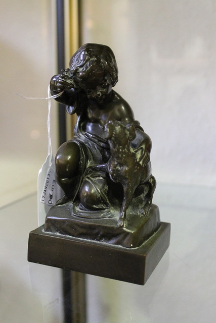 Appraisal: R PARNHAM - Cast bronze figure of a child with