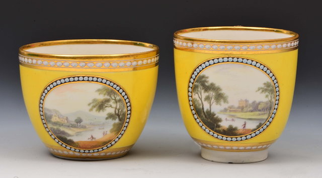 Appraisal: Derby yellow ground tea cup and a coffee cupcirca with