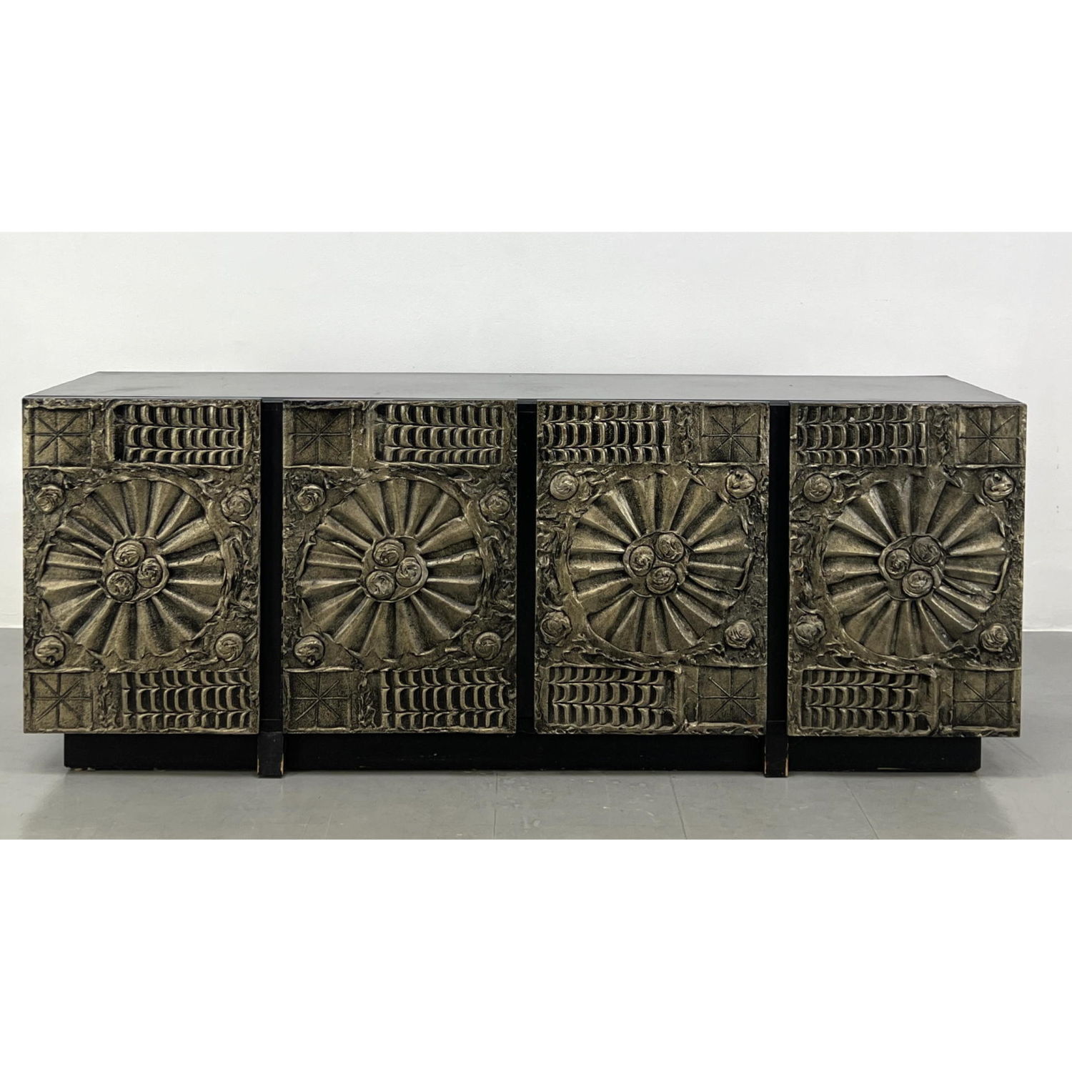 Appraisal: Adrian Pearsall Goop Brutalist Credenza Sideboard Bronze finish sculptural textured