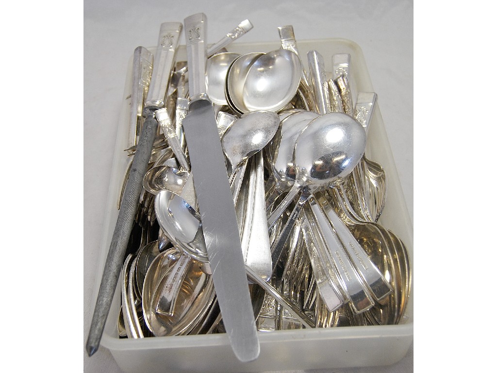 Appraisal: Large service of flatware comprising one dozen table tea fish