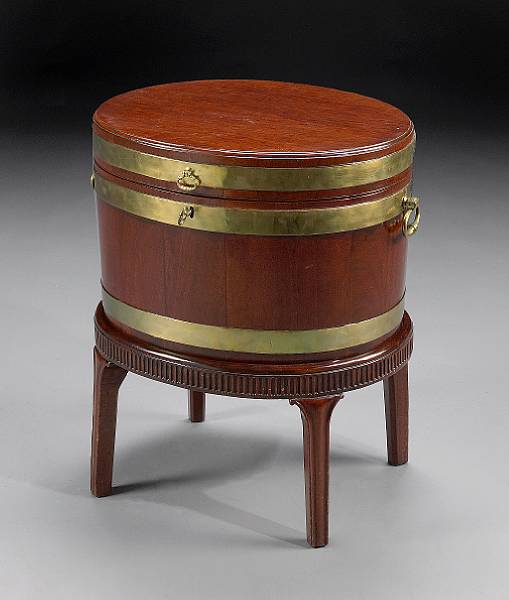 Appraisal: A George III brass bound mahogany wine cooler fourth quarter