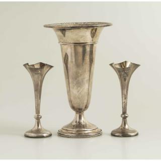 Appraisal: Weighted Sterling Silver Vases Weighted Sterling Silver Vases Gross weight