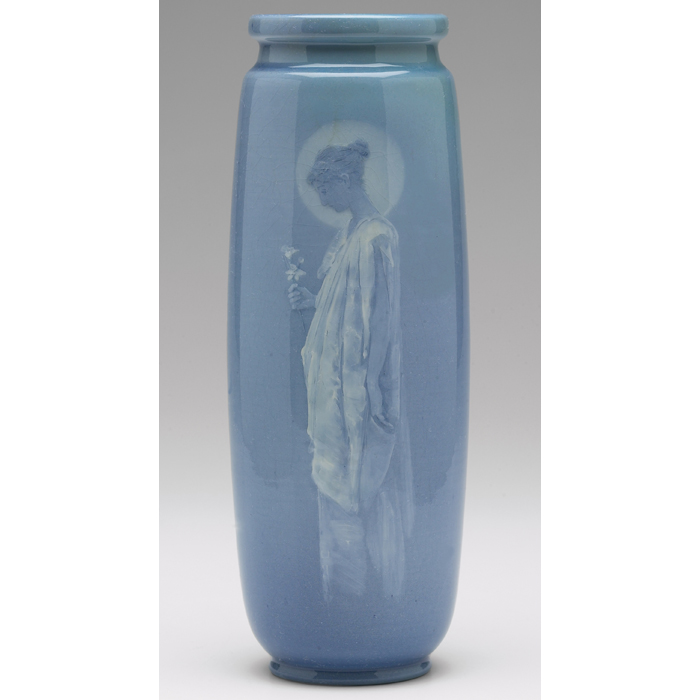 Appraisal: Rare and important Rookwood vase Aerial Blue glaze with a