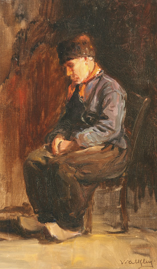 Appraisal: David Birdsey Walkley American - Portrait of a Seated Peasant