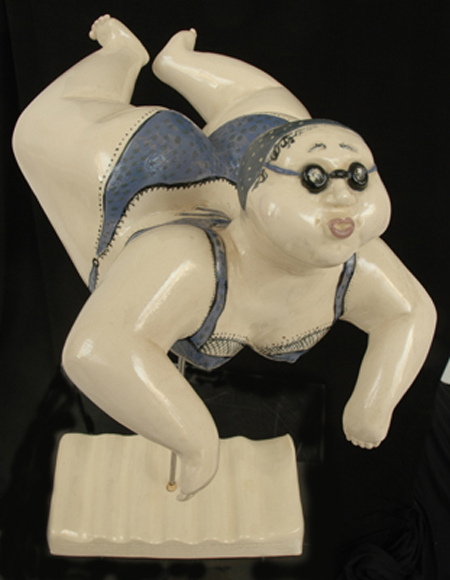 Appraisal: Hazel Mackinnon th century Floating Lolita suspended ceramic on ceramic