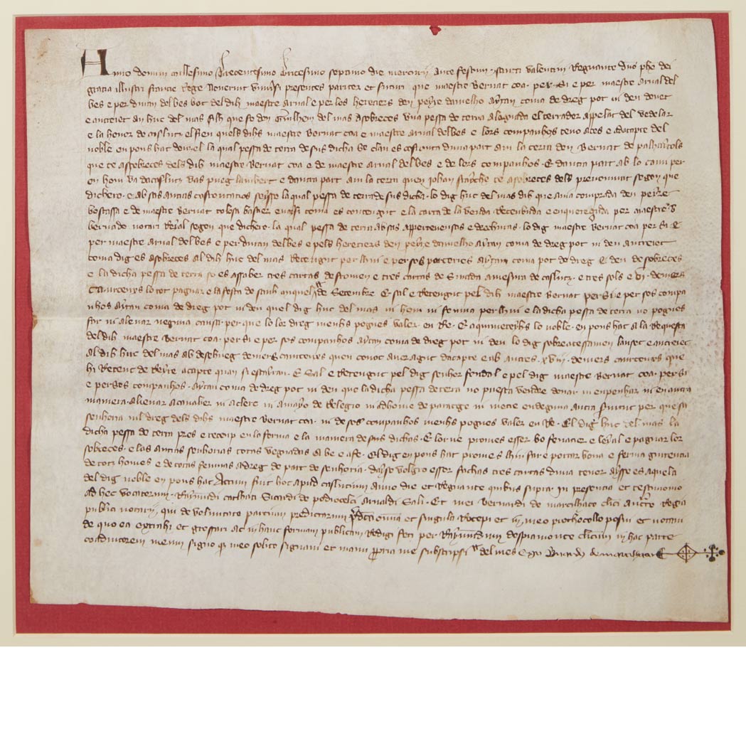 Appraisal: MEDIEVAL Land transaction document on vellum Vicinity of Caylus France