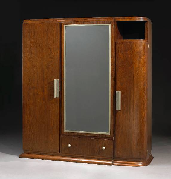 Appraisal: An Art Moderne figured veneer armoire second quarter th century