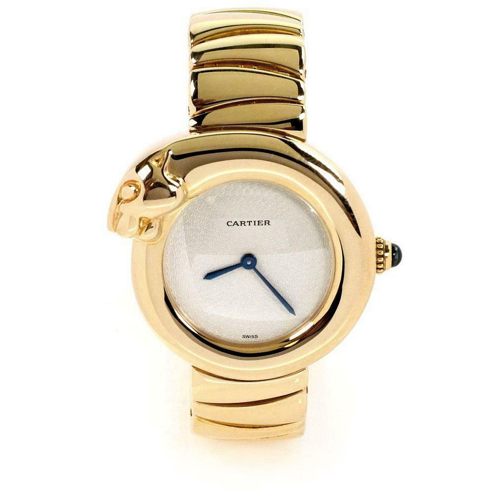 Appraisal: Cartier k Yellow Gold Panther Bezel Round Ladies Wris This