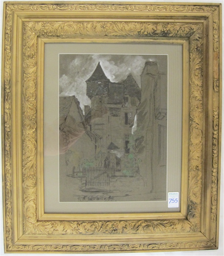 Appraisal: W L BRUCKMAN CHARCOAL DRAWING AND PASTEL Dutch - Belgium