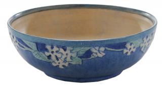 Appraisal: Newcomb Pottery Jasmine Bowl American circa blue green with matte