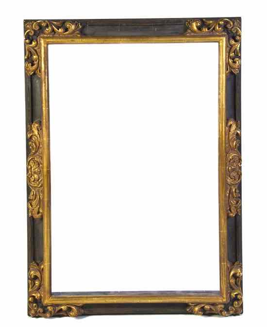 Appraisal: A Painted and Parcel Gilt Frame of rectangular form with