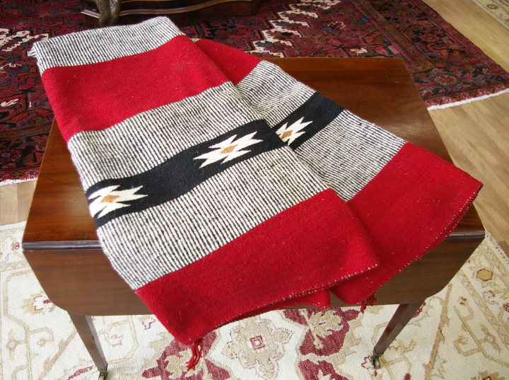 Appraisal: Large Navajo Hand-Woven Blanket second quarter th century in crimson