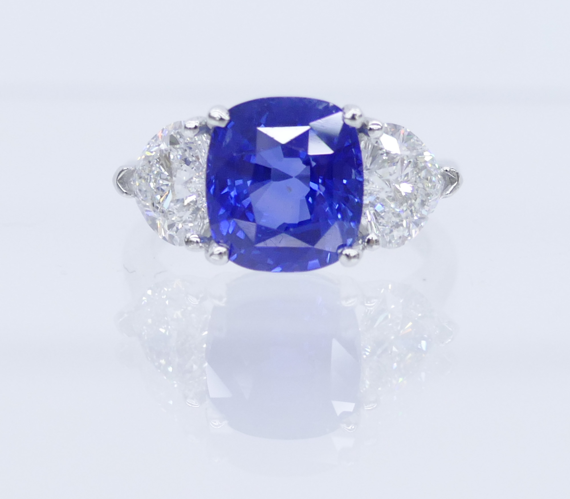 Appraisal: Ladies ct Sapphire Diamond Platinum Ring Size Includes a carat