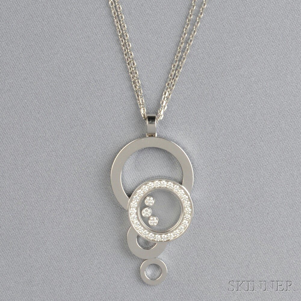 Appraisal: kt White Gold and Diamond Happy Diamonds Pendant Chopard suspended